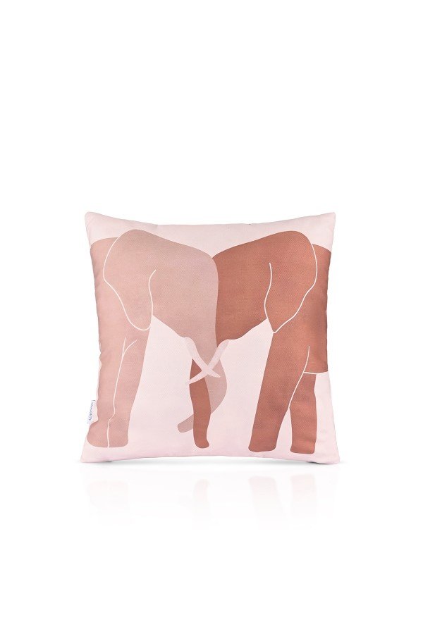 Minimalist Sevgi Dolu Filler Silüet Tasarımlı Kırlent Kılıfı 43x43 cm Minimalist Sevgi Dolu Filler Silüet Tasarımlı Kırlent Kılıfı 43x43 cm