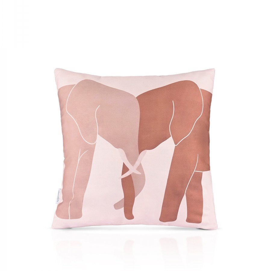 Minimalist Sevgi Dolu Filler Silüet Tasarımlı Kırlent Kılıfı 43x43 cm