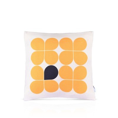 Abstrakt Sarı Siyah Minimal Geometrik Desen Tasarımlı Kırlent Kılıfı 43x43 cm