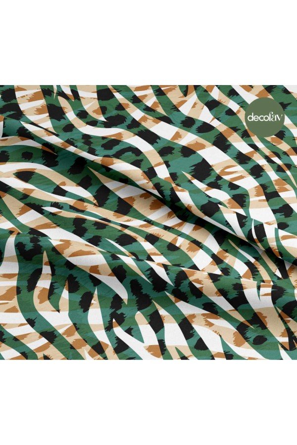 Leopar Zebra Karışık Hayvan Desenli Dijital Baskılı Kumaş Leopar Zebra Karışık Hayvan Desenli Dijital Baskılı Kumaş