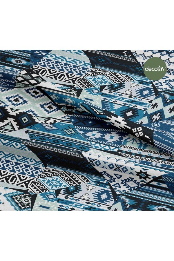 Patchwork Kilim Etnik Geometrik Desenli Dijital Baskılı Kumaş Patchwork Kilim Etnik Geometrik Desenli Dijital Baskılı Kumaş