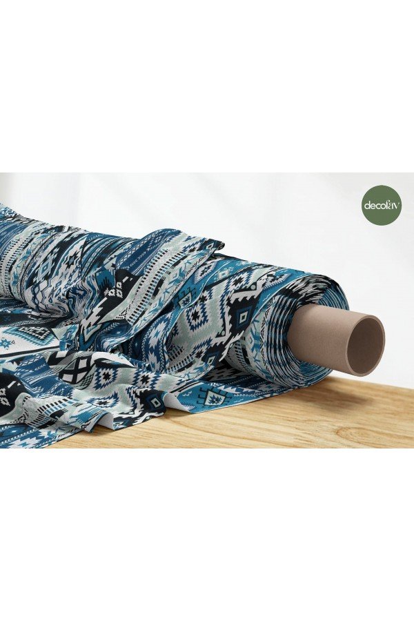 Patchwork Kilim Etnik Geometrik  Desenli Dijital Baskılı Kumaş