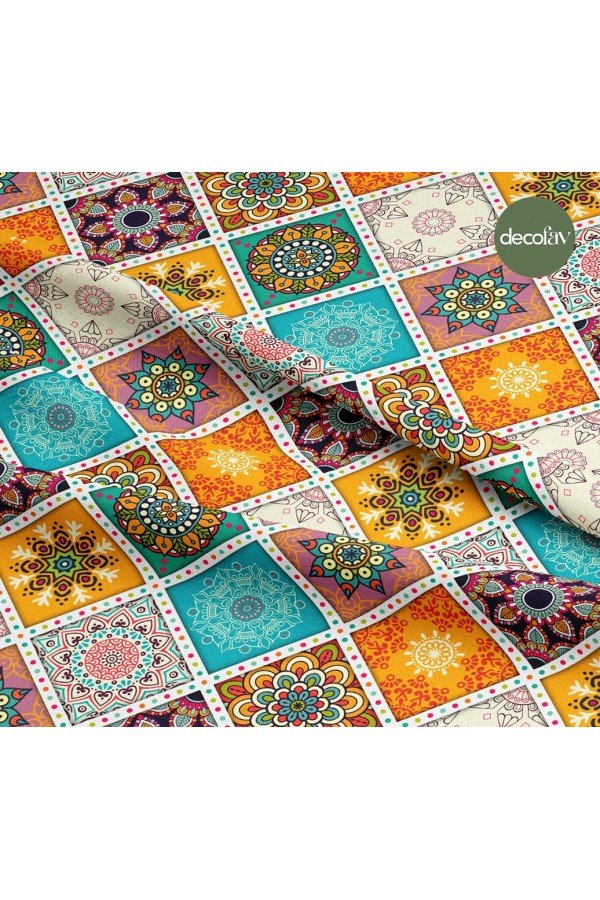 Geometrik Renkli Etnik Desenli Dijital Baskılı Kumaş Geometrik Renkli Etnik Desenli Dijital Baskılı Kumaş