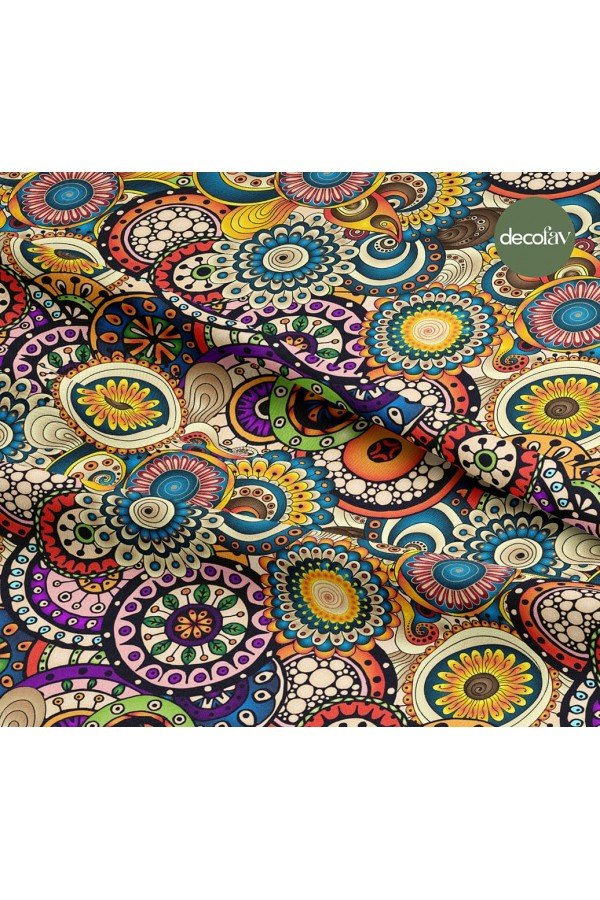 Renkli Geometrik Etnik Desenli Dijital Baskılı Kumaş Renkli Geometrik Etnik Desenli Dijital Baskılı Kumaş