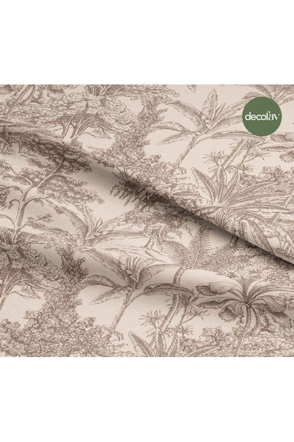 Bej Şıklığı Tropik Toile de Jouy Desenli Dijital Baskılı Kumaş Bej Şıklığı Tropik Toile de Jouy Desenli Dijital Baskılı Kumaş