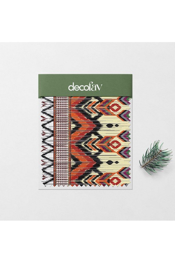 Patchwork Etnik İkat Kilim Zigzag Desenli Dijital Baskılı Kumaş Patchwork Etnik İkat Kilim Zigzag Desenli Dijital Baskılı Kumaş