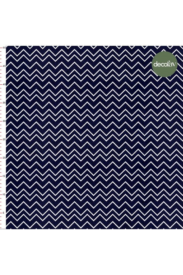 Zigzag Marin Desenli Dijital Baskılı Kumaş