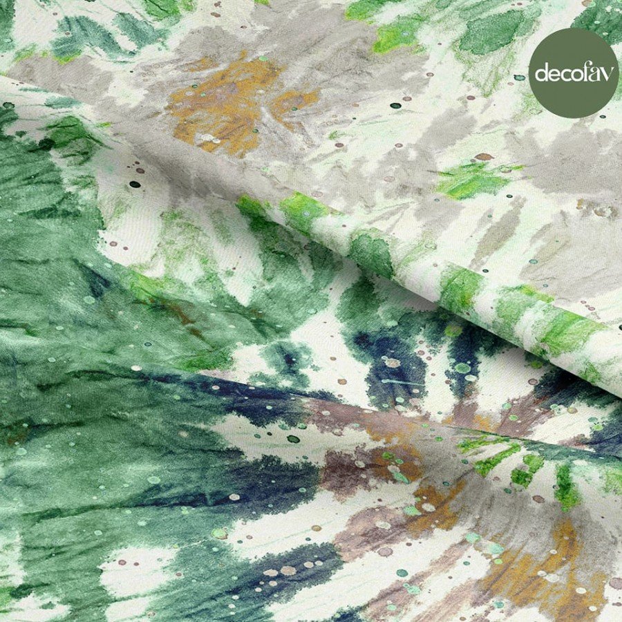 Batik Boya Efektli Desenli Dijital Baskılı Kumaş