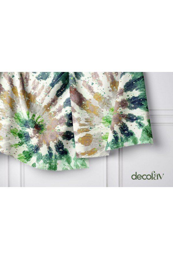 Batik Boya Efektli Desenli Dijital Baskılı Kumaş