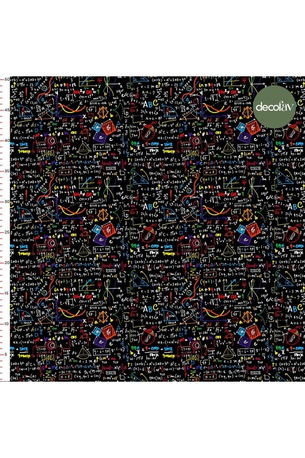 Matematik Formüllü Desenli Dijital Baskılı Kumaş