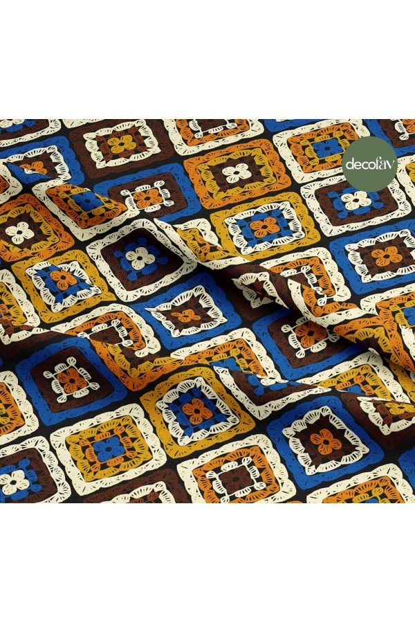 Etnik Motif Desenli Dijital Baskılı Kumaş Etnik Motif Desenli Dijital Baskılı Kumaş