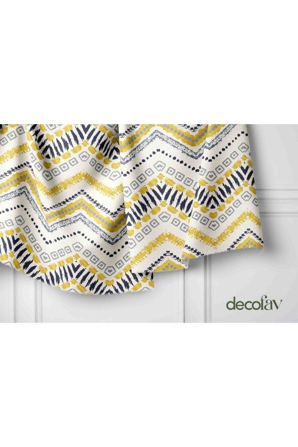 Zigzag Etnik El Çizimi Geometrik Desenli Dijital Baskılı Kumaş Zigzag Etnik El Çizimi Geometrik Desenli Dijital Baskılı Kumaş