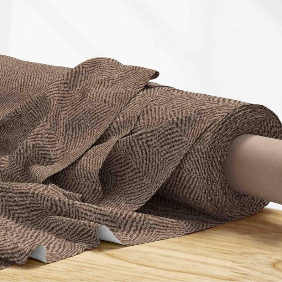 Çavuş Desen Zigzag Çizgi   Desenli Dijital Baskılı Kumaş