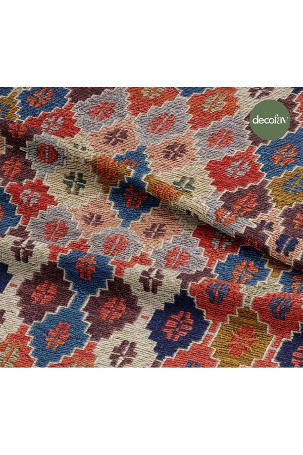 Etnik Kilim Desenli Dijital Baskılı Kumaş Etnik Kilim Desenli Dijital Baskılı Kumaş