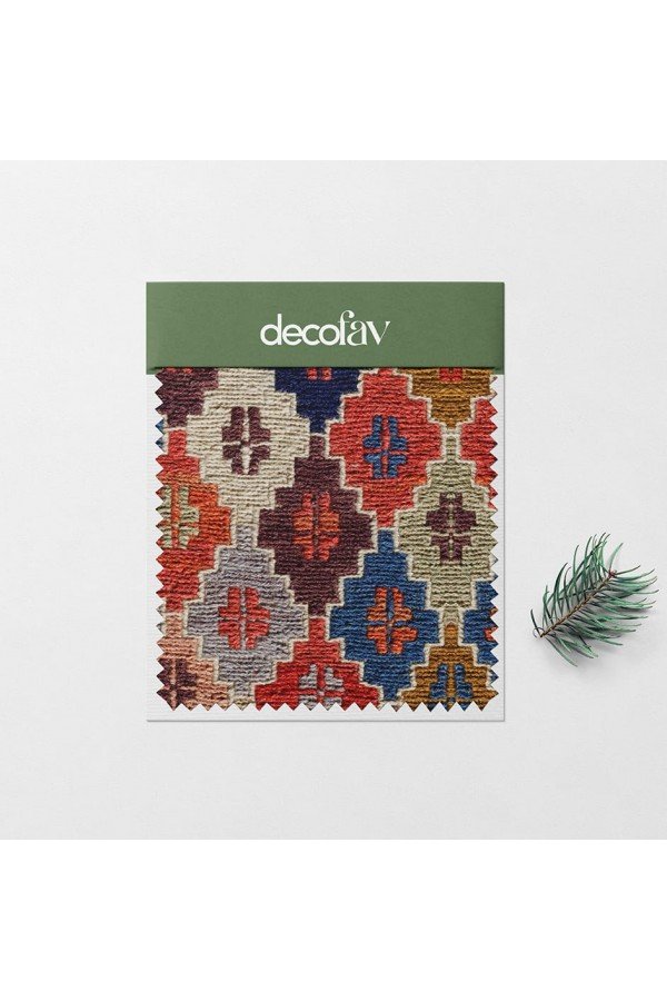 Etnik Kilim Desenli Dijital Baskılı Kumaş Etnik Kilim Desenli Dijital Baskılı Kumaş