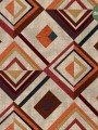 El Çizimi Doku Efektli Kilim Geometrik Desenli Dijital Baskılı Kumaş