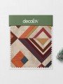 El Çizimi Doku Efektli Kilim Geometrik Desenli Dijital Baskılı Kumaş