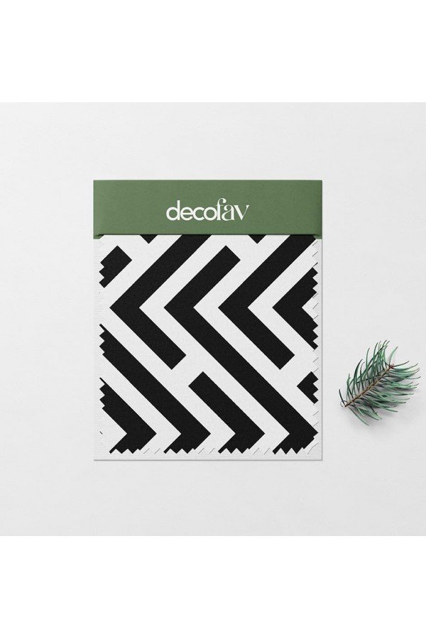 Siyah Beyaz Zigzag Desenli Dijital Baskılı Kumaş Siyah Beyaz Zigzag Desenli Dijital Baskılı Kumaş