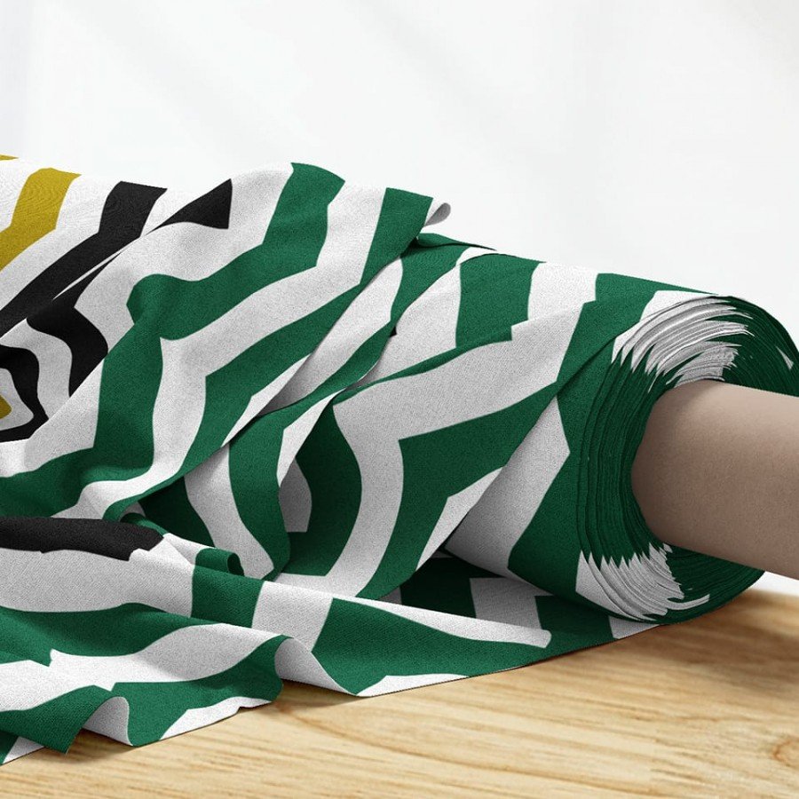 Renkli Zigzag Desenli Dijital Baskılı Kumaş