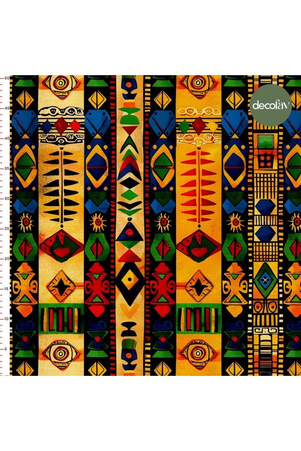 Afrikanın Renkli ve Etnik Geometrik Desenli Dijital Baskılı Kumaş Afrikanın Renkli ve Etnik Geometrik Desenli Dijital Baskılı Kumaş