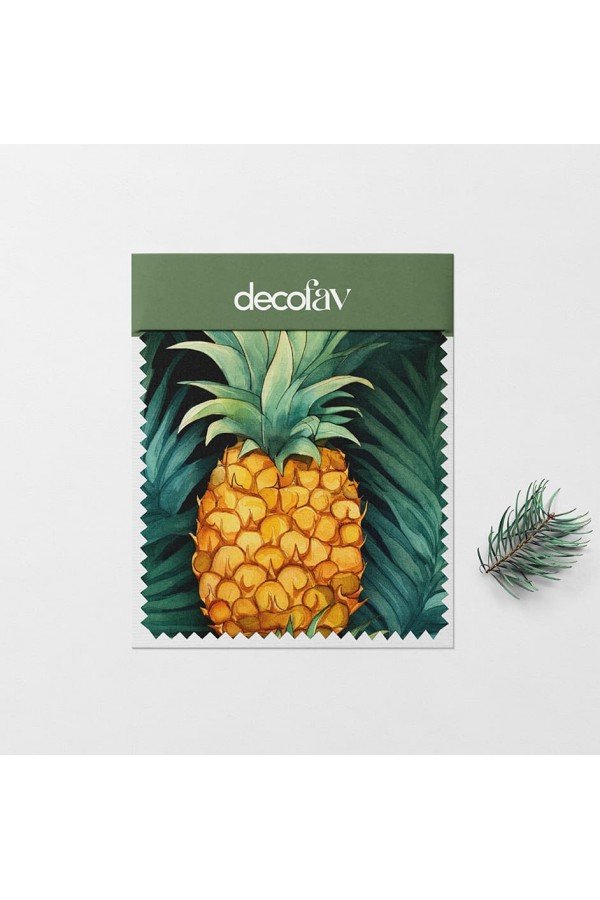 Tropik Ananas Şöleni Desenli Dijital Baskılı Kumaş Tropik Ananas Şöleni Desenli Dijital Baskılı Kumaş