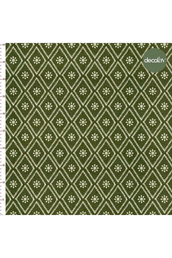 Geometrik İncelik Keten Efektli Desenli Dijital Baskılı Kumaş