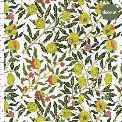 William Morris Limonları Desenli Dijital Baskılı Kumaş