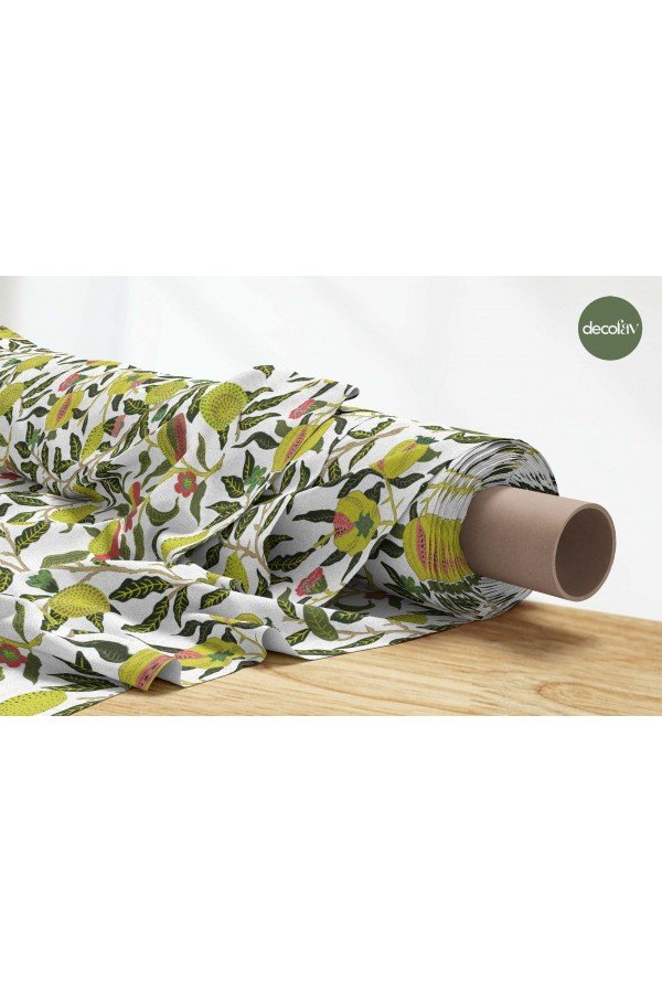 William Morris Limonları Desenli Dijital Baskılı Kumaş