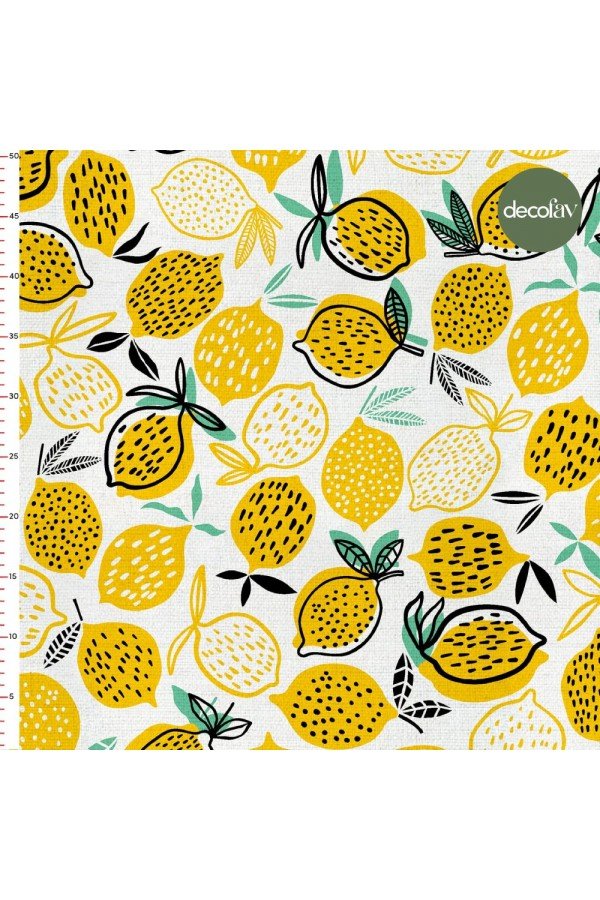 Limon Desenli Dijital Baskılı Kumaş