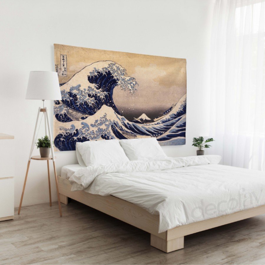 The Great Wave Off the Coast of Kanagawa Tablosu Dijital Baskılı Kumaş Duvar Örtüsü