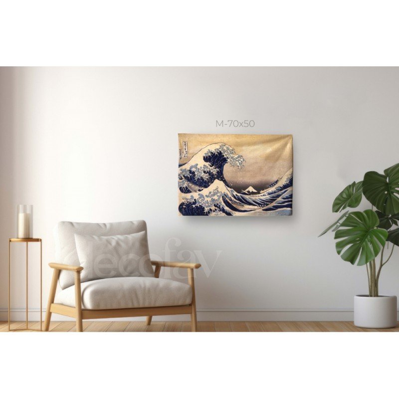 The Great Wave Off the Coast of Kanagawa Tablosu Dijital Baskılı Kumaş Duvar Örtüsü