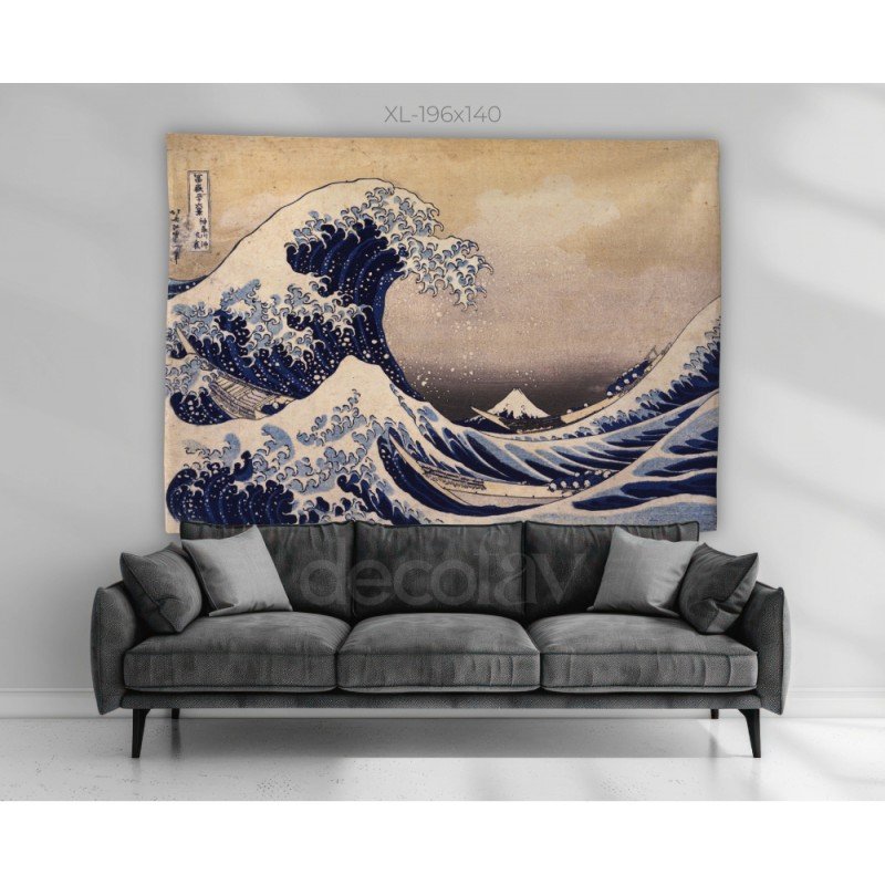 The Great Wave Off the Coast of Kanagawa Tablosu Dijital Baskılı Kumaş Duvar Örtüsü