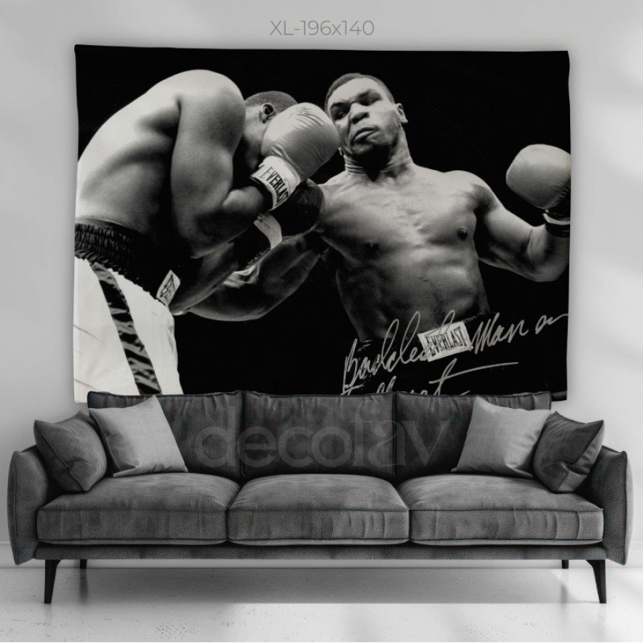 Tyson'un Balyoz Sağ Kroşesi Dijital Baskılı Kumaş Duvar Örtüsü