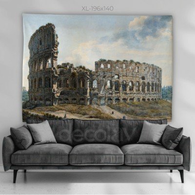 Abraham-Louis-Rodolphe Ducros - The Colosseum, Rome Tablosu Dijital Baskılı Kumaş Duvar Örtüsü