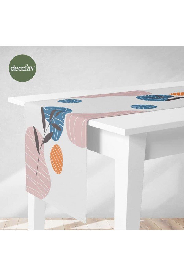 Minimalist Sanat Çizgisi Bitki Desenli Dijital Pano Baskılı Runner Minimalist Sanat Çizgisi Bitki Desenli Dijital Pano Baskılı Runner