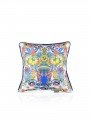 İtalyan Çini Stili Vazo ve Kuşlar Tasarımlı Fitilli Kırlent Kılıfı - 43x43cm İtalyan Çini Stili Vazo ve Kuşlar Tasarımlı Fitilli Kırlent Kılıfı - 43x43cm