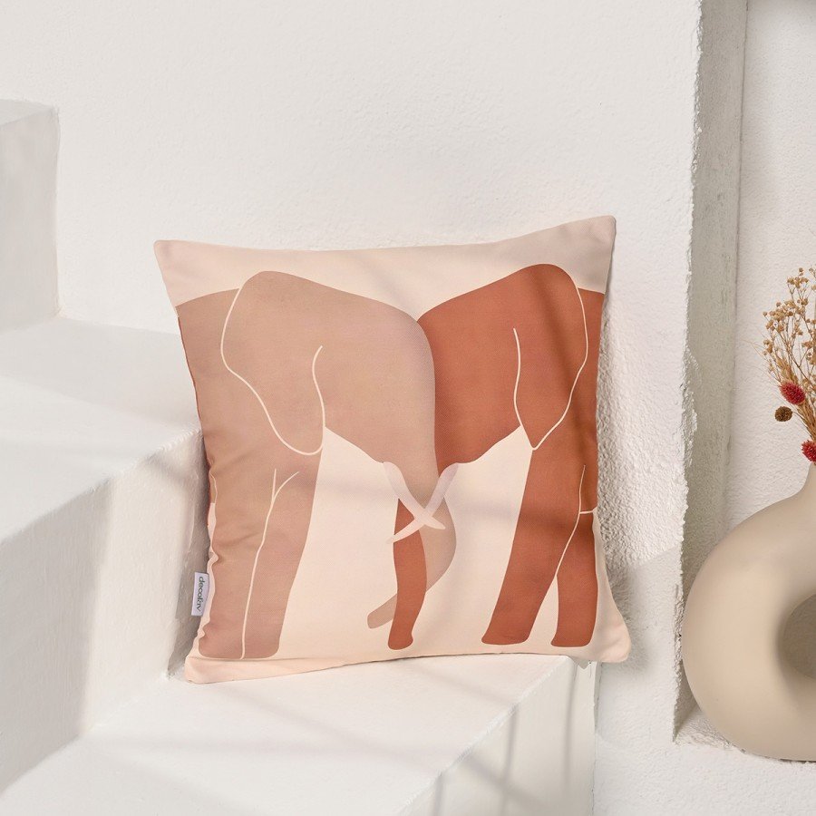 Minimalist Sevgi Dolu Filler Silüet Tasarımlı Kırlent Kılıfı 43x43 cm