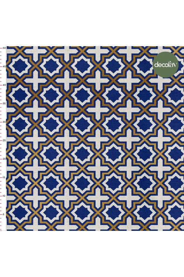 Soyut Geometrik Çini Ramazan Temalı İslam Konsept Desenli Dijital Baskılı Kumaş