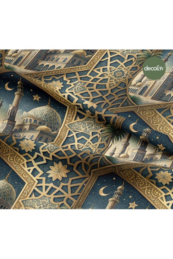 Gece Cami Motifli Ramazan Temalı Dijital Baskılı Kumaş Gece Cami Motifli Ramazan Temalı Dijital Baskılı Kumaş